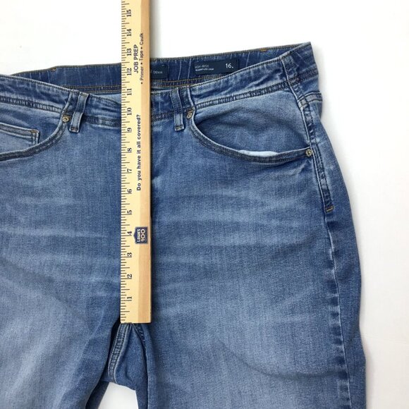 J. Jill Denim Straight Leg Crop Jeans High Rise Frayed Hems size 16 length 24" - Picture 6 of 9